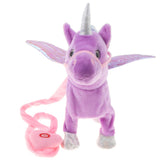 Maxbell Plush Stuffed Unicorn Animal Musical Horse Toy Electric Walking Horse Purple