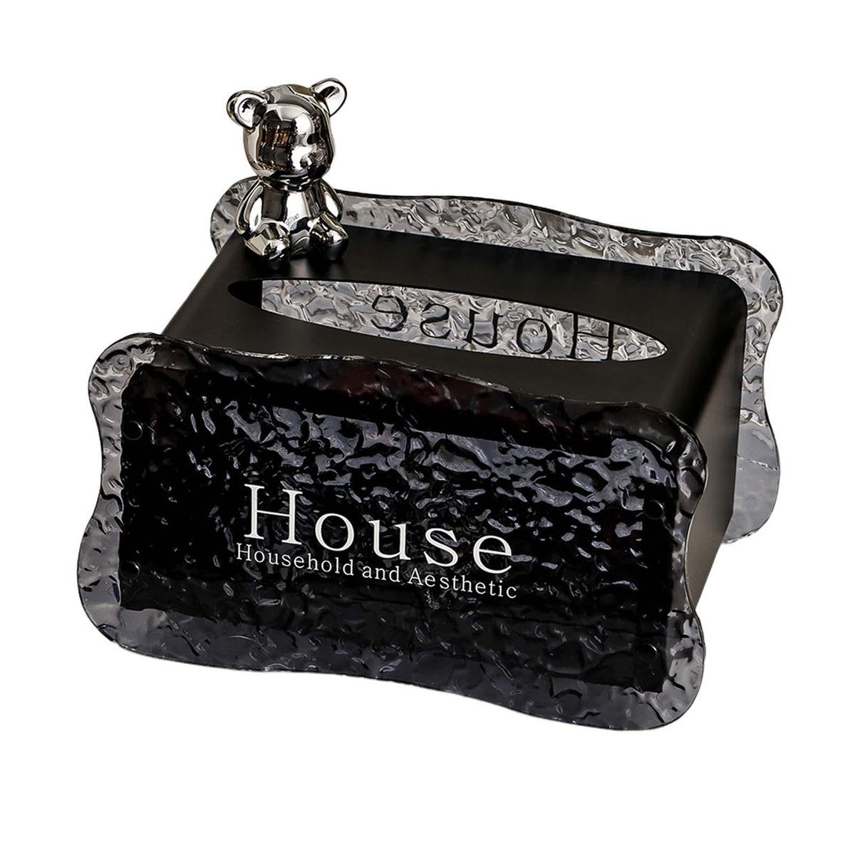 Maxbell Tissue Box Holder Decorative Luxury Napkin Holder for Restaurant Bedroom Car black bear