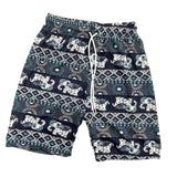 Maxbell Summer Beach Shorts for Women Men Boho Clothes Thailand Elephant Short Pants Green
