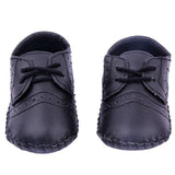 Maxbell PU Leather Toddler Baby Shoes Infant Baby Crib Walker Shoes Deep Black 12