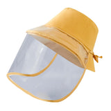 Maxbell Anti-saliva Protective Fisherman Hat Soft PVC Removable Face Shield Yellow