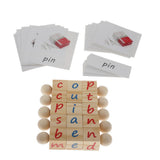 Max 5x Wooden Reading Blocks w/ Cards Educational Alphabet STEM & Montessori Toy
