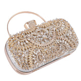 Maxbell Clutch Purse Rectangle Tote Evening Bag for Cocktail Party Wedding Women Silver
