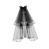Maxbell Wedding Bridal Veil Headband Decorations Headpieces Ribbon Bowknot Hair Clip 70cm Without Light