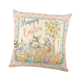 Maxbell 18x18 inch Pillow Covers with Zipper Couch Pillows for Sofa Chair Decoration Happy Easter