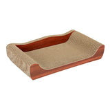 Maxbell Cat Scratcher Cardboard Pet Bed Cat Scratch Bed for Indoor Cats Kittens Rest Brown 50cmx27cmx9cm