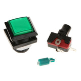Max 33mm Square Game Machine Arcade Push Button + LED Illuminated Switch DC12V Green