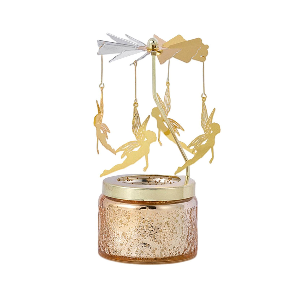 Maxbell Elegant Rotating Candlestick Tealight Holder for Fireplace Home Decoration Angel