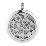 Maxbell Stainless Steel Hollow Round Photo Frame Charms Pendants Snowflake