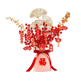 Maxbell Red Chinese New Year Decoration Spring Festival Bonsai Table Centerpiece Pink