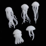 Maxbell 5pcs assorted 3D resin jellyfish filler ornaments for crystal ocean crafts