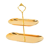 Maxbell Gold Plated Stainless Steel Jewelry Tray Dish for Glasses Vanity Bathroom Small 2 Tier