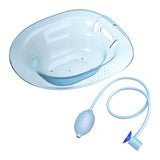 Maxbell Sitz Bath Tub for Toilet Seat with Flusher Hose for Feminine Cleansing Blue