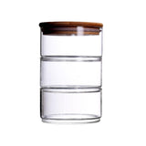 Maxbell Glass Storage Jar Canister Multipurpose for Cookies Refrigerator Dining Room Wood Lid