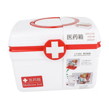 Maxbell 2 Tiers Medical Box First Aid Box Case Organizer for Hiking Office Sports Small Red