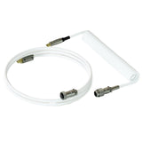 Maxbell Mechanical Keyboard USB C Coiled Aviation Cable Length 5ft Accessory Stylish White