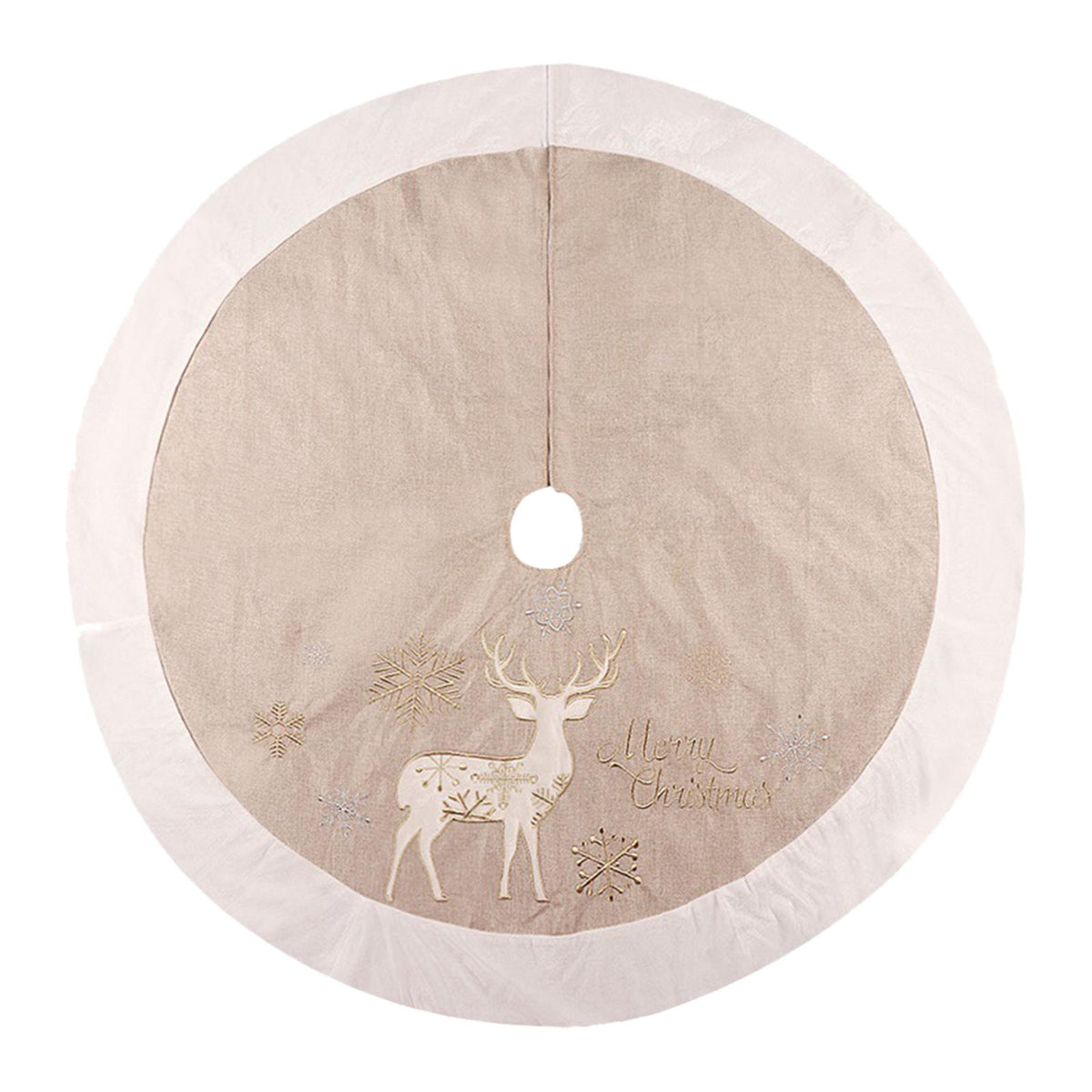 Maxbell Tree Skirt Xmas Tree Ornaments Burlap Snowflake for Garden Hotel
