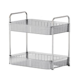 Maxbell Drain Rack 2 Tier Makeup Caddy Stainless Steel Pipe for Table Bedroom Office Clear