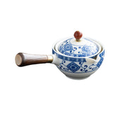 Maxbell Side Handle Tea Maker Ceramic Tea Dispenser Porcelain for Travel Outdoor light blue