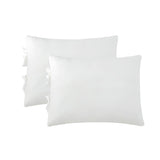 Max Maxb Solid Color Polyester Pillow Case Cushion Cover with Ties 2-in-1 White