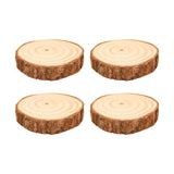 Maxbell 4Pcs Natural Wood Slices Round Polished for Crafts Holiday Table Centerpiece 10cmx10cmx2cm