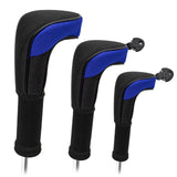 Maxbell 3Pcs Mesh Golf covers with Number Tag for Fairway Woods Driver Case Blue