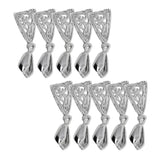 Max 10pcs filigree flower Pendant Pinch Bails Connector DIY Jewelry Platinum