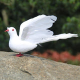 Max Simulate Feather Pigeon Peace Dove Artificial Animal Figurine Garden Decor B