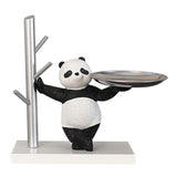 Maxbell Storage Box Sculpture Display Stand with Hooks Panda Statue Resin Figurines 30x18.5x27cm Stand