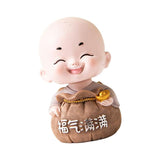 Maxbell Little Monk Ornament Statue for Living Room Auto Interior Accessories Style D