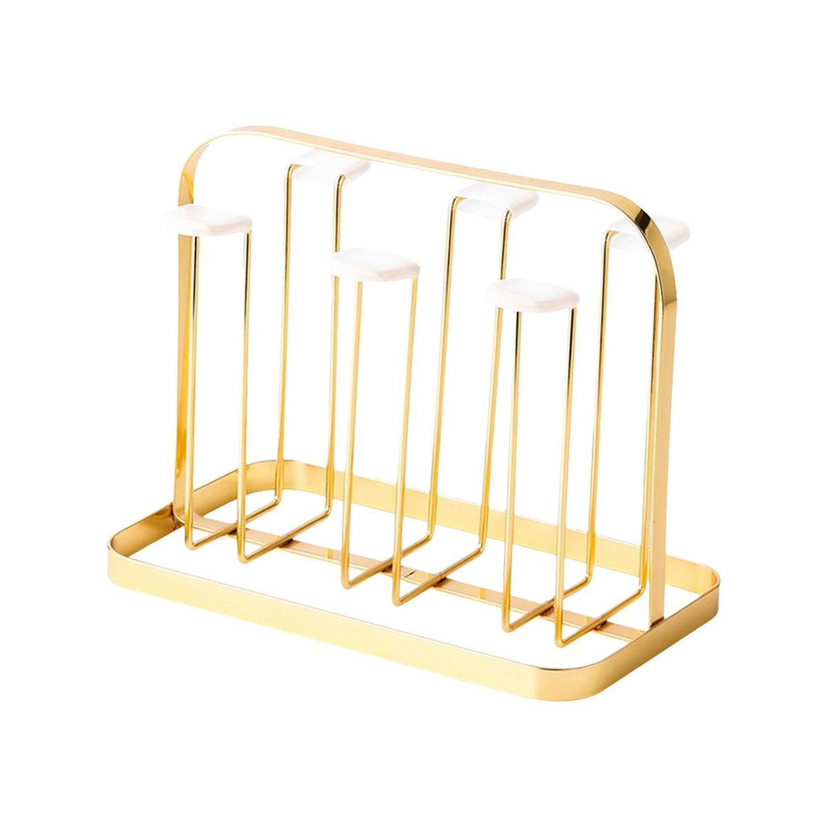 Maxbell Stylish Mug Drying Rack Glasses Tea Cup Organizer for Kitchen Counter Golden