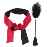Maxbell Satin Blindfold Fluffy Whip Faux Feather Tickler Set