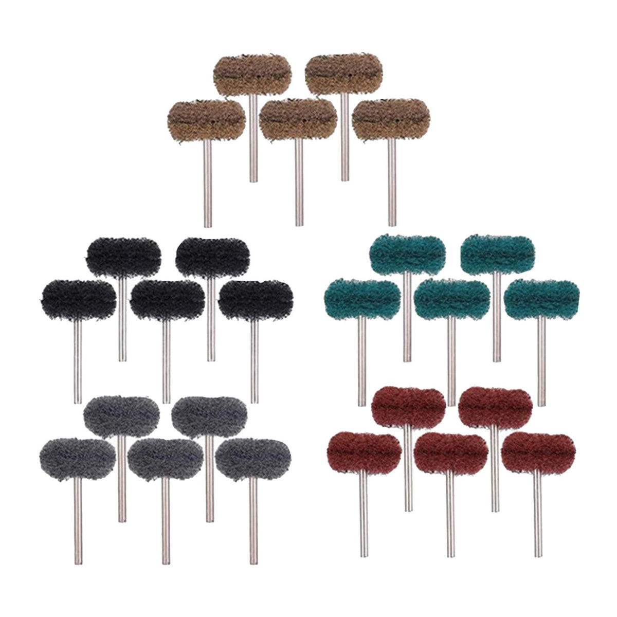 Maxbell Mini Abrasive Wheel Scouring Brush Grinding Sanding Head for Polishing 25Pcs