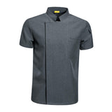 Maxbell Chef Coat Short Sleeve chef Jacket for Restaurant Bakery Grey M