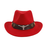 Maxbell Casual Cowboy Hat Wide Brim Props Lightweight for Women Men Adults Holidays Red