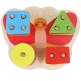 Maxbell Wooden Geometric Block Shapes Puzzle Stacking Montessori Intelligence Toys