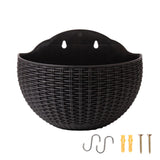 Maxbell Modern Wall Planter Self Watering Pot Plant Hanger for Floral Indoor Outdoor Black
