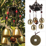 Maxbell Bronze Big Metal Oriental Lucky Bells Wind Chime Home Garden Decor Pavilion