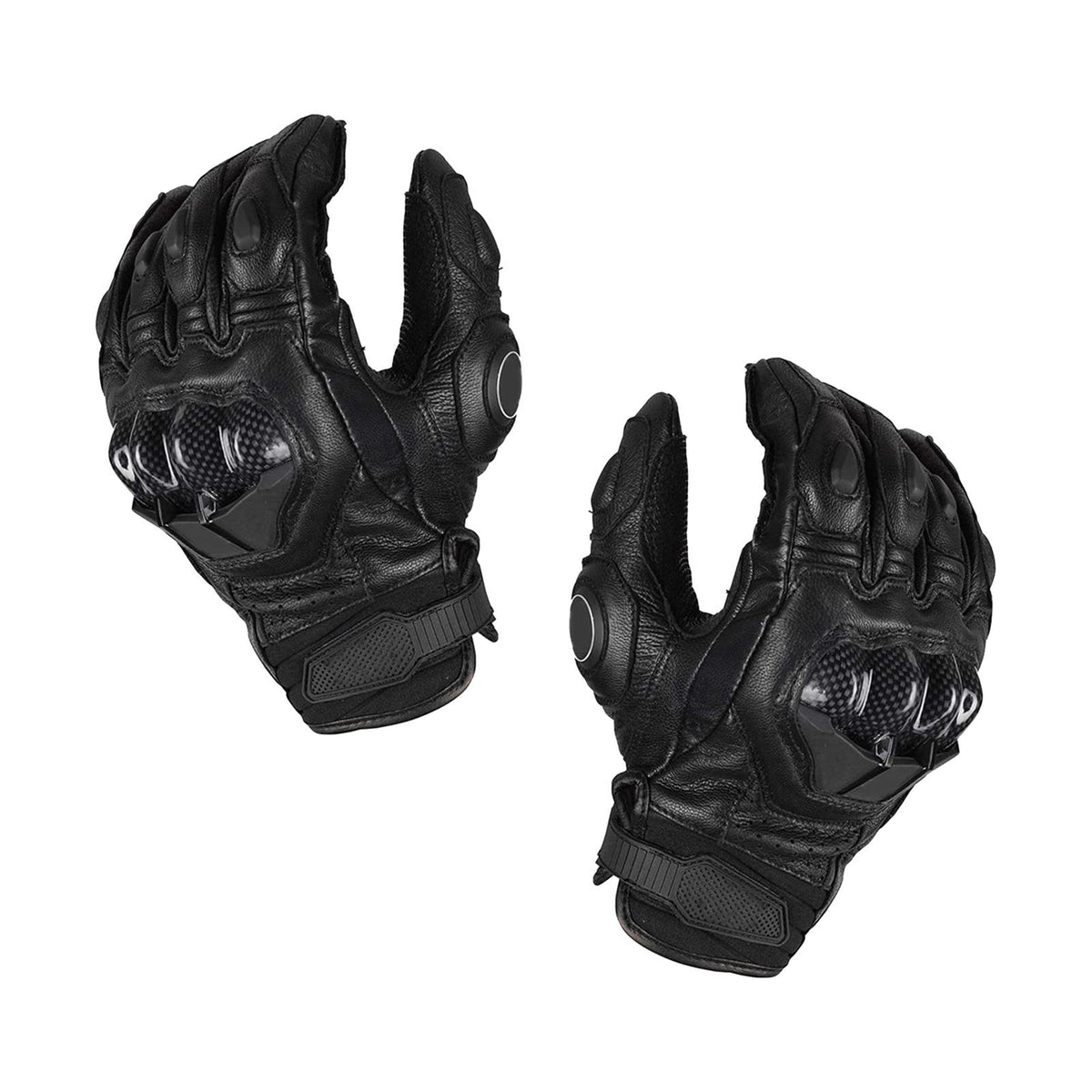 Maxbell Premium PU Leather Motorcycle Gloves Touchscreen for Driving  Black XL