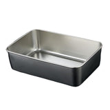 Maxbell Stainless Steel Dishes Dinnerware Rectangular Reusable for party BBQ Medium