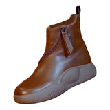 Maxbell Comfortable Short Boots Women Shoes Ankle Boots with Zipper for Women Gifts 6 Brown