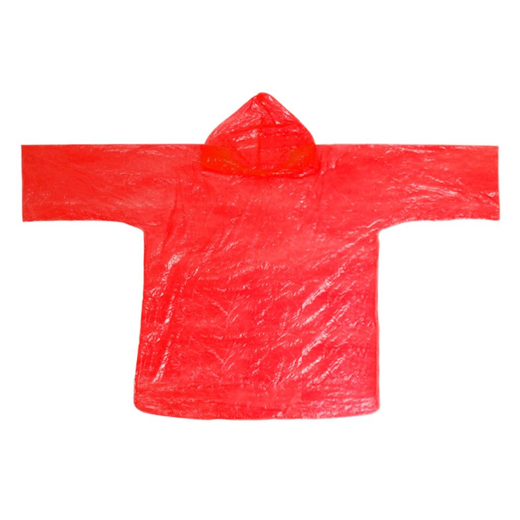 Max Maxb Disposable Raincoat Portable Hooded Rain Cover for Camping Fishing Red