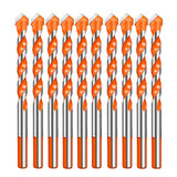 Maxbell 10 Pack HSS Straight Shank Coated Triangle Twist Spiral Drill Bit Set 6mm