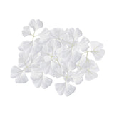 Max 30 Pieces Artificial Leaves Silk Ginkgo Leaf DIY Craft  White