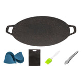 Maxbell BBQ Grill Cooking Pans Barbecue Grill Plate for Backpacking Supplies Fishing 38cm