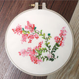Max DIY Ribbon Flower Embroidery Starter Frame Set Cross Stitch Crape Myrtle