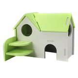 Maxbell Hamster Mouse Hideout House Wooden Living Hut Exercise Funny Nest Toy Green