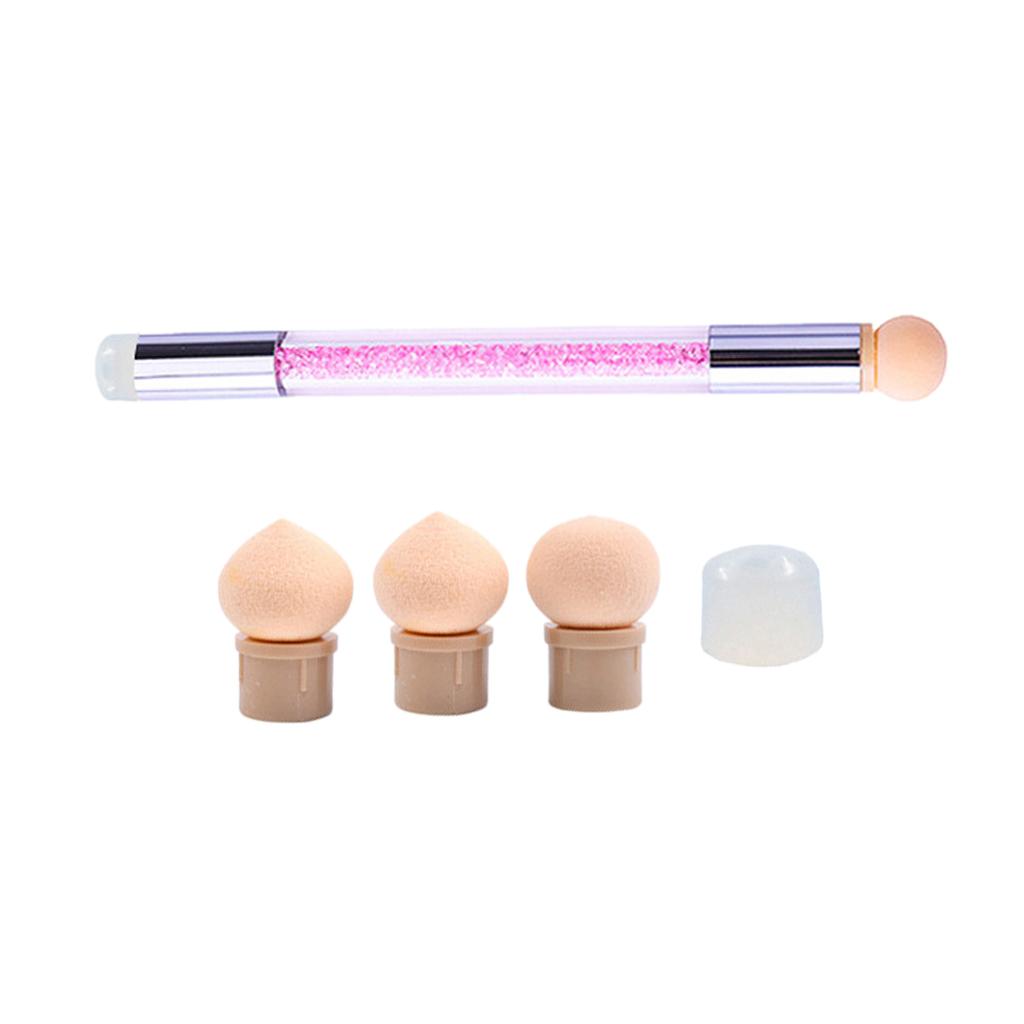 Maxbell Nail Art Sponge Stamper Brush Paint Dotting Gradient Blooming UV Gel Pen Pink