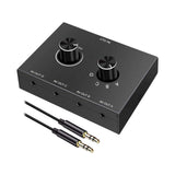 Maxbell 3.5mm Audio Switch Portable Audio Switcher Box for PC Headphone Laptop
