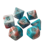 Maxbell 7x RPG Dice Set Polyhedron Game Dice for Party Supplies Family Gathering Bar Style A